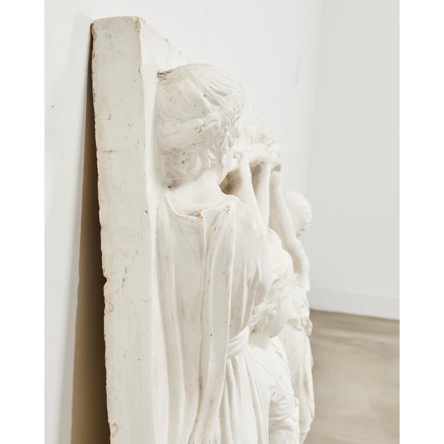Wood Renaissance Style Plaster Relief Sculpture After Luca Della Robbia For Sale - Image 7 of 18