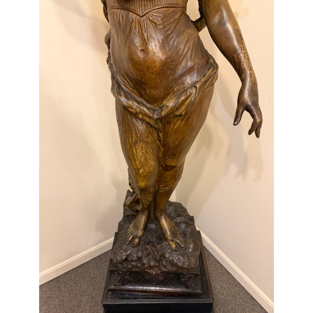 19th Century French Hand-Carved Venus or Aphrodite Statue in Faux Bronze, Circa 1870 For Sale - Image 4 of 16