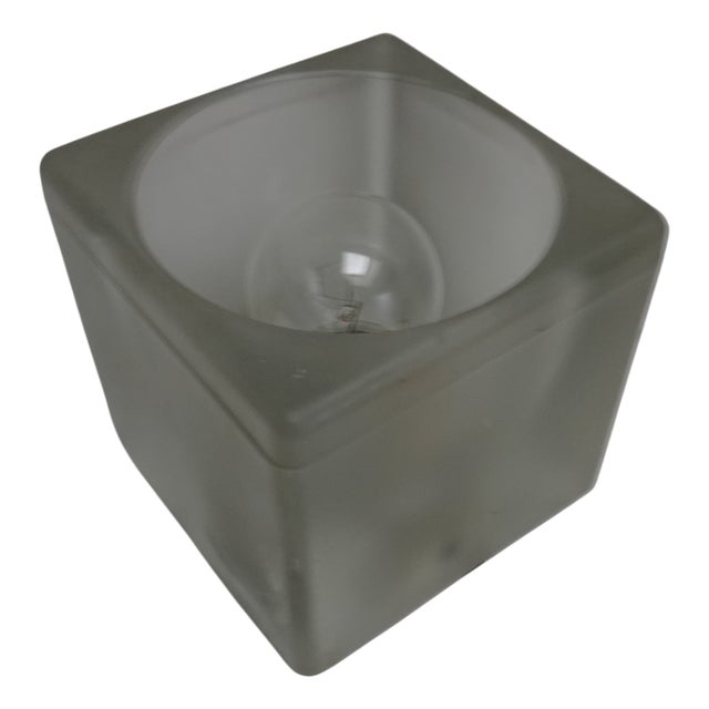 Germany Frosted Glass Cube Table Lamp from Peill & Putzler, 1960s For Sale