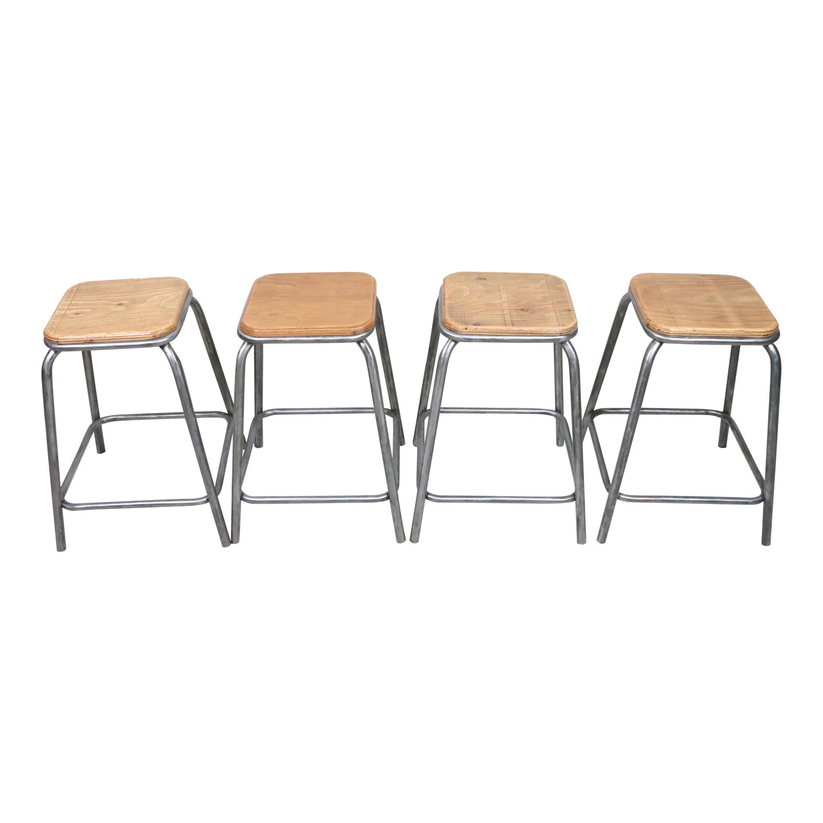 Vintage Mid Century French Industrial Stools Set of 4 Chairish