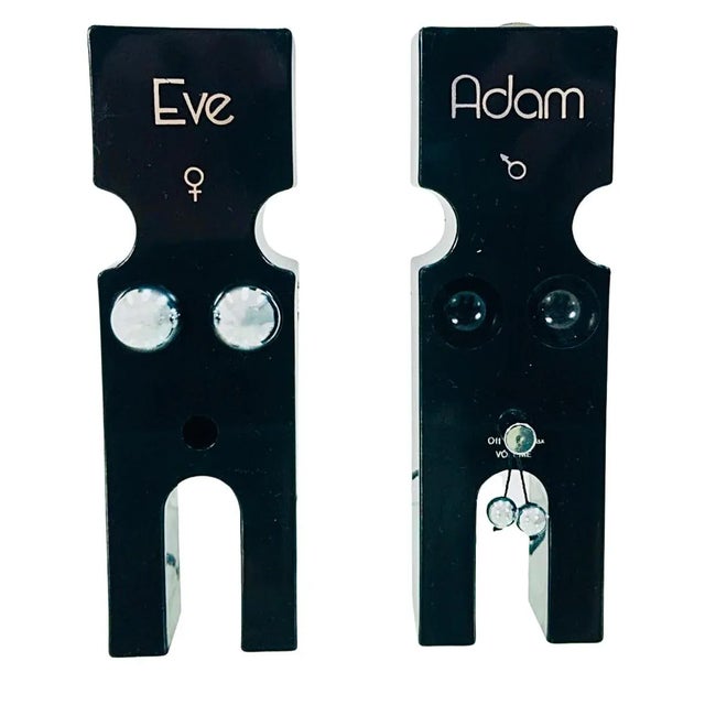 Metal 1970's Pop Art Radio Adam and Eve Anatomically Blessed Am Radio One Radio Attached by Wires For Sale - Image 7 of 7