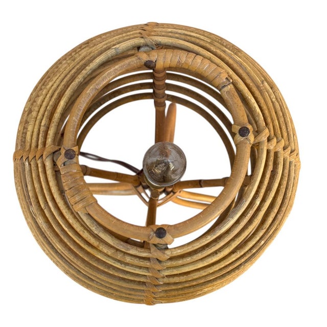 Mid-Century French Rattan and Wicker Table Lamps by Louis Sognot, 1960s, Set of 2 For Sale - Image 14 of 18