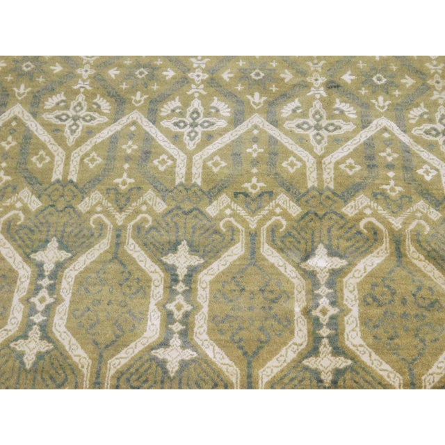 Custom Hand Knotted Contemporary Wool and Silk Indian Rug 9'x 12