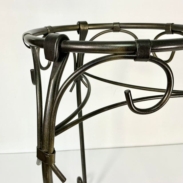 Late 20th C Vintage Brutalist Metal Plant Stand For Sale - Image 9 of 11