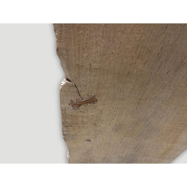 2010s Andrianna Shamaris Live Edge Teak Wood Console Table Or Bar Table For Sale - Image 5 of 5
