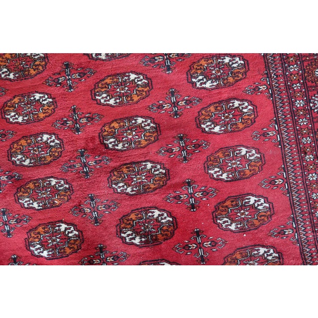 1960s, Handmade Vintage Turkmen Ersari Rug 4.2' X 4.6' For Sale - Image 11 of 16