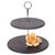 Modern Artifacts Trading Company 2-Tier Round Dessert Plate in Black For Sale - Image 3 of 3