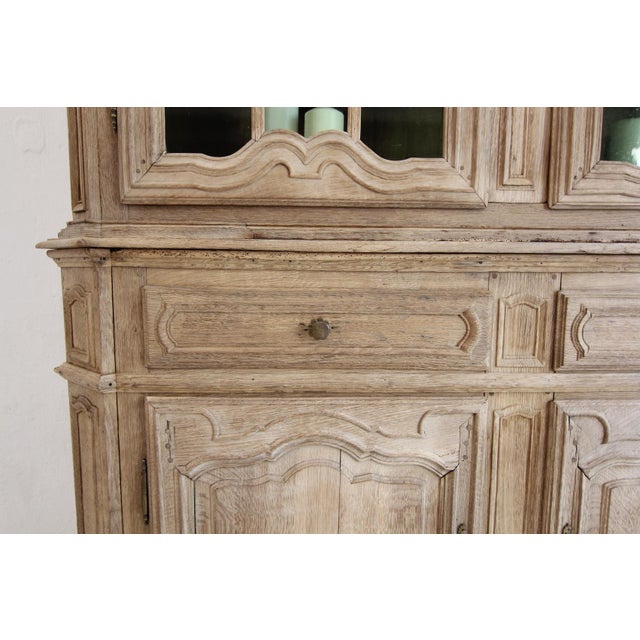 18th Century Provincial Buffet À Deux Corps Cabinet in Bleached Oak For Sale - Image 18 of 18