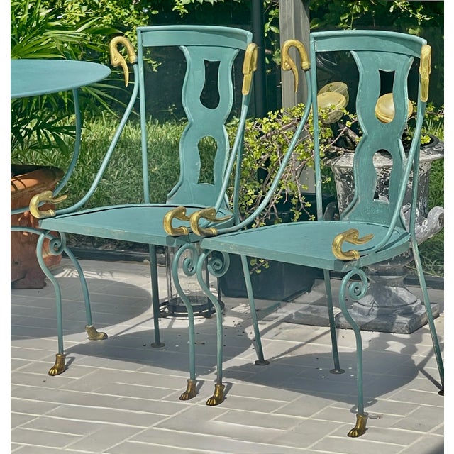 Maison Jansen Gondole Chairs & Table Set, Early 20Th. C For Sale - Image 16 of 18