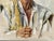 1954 A. Shitzas Tehran Oil Portrait Painting For Sale - Image 10 of 12