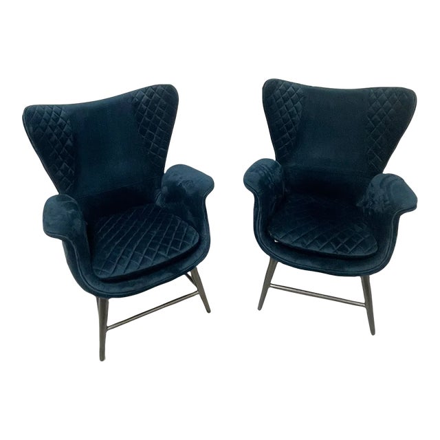 Sarreid Ltd. Blue Wings Chairs- a Pair For Sale