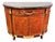 Antique French Style Inlaid Wood Carved Marble Top Demilune Server For Sale