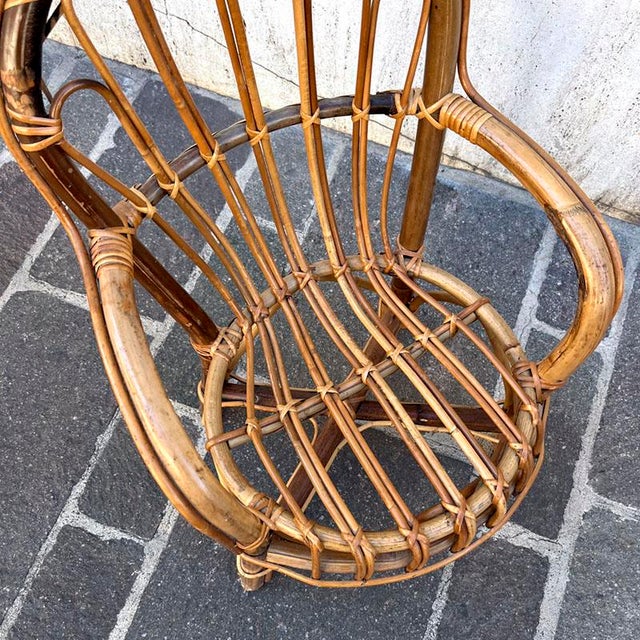 Vintage Children's Bamboo Armchair, Italy, 1960s For Sale - Image 4 of 6