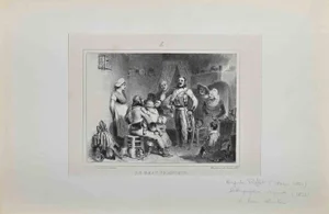 Denis Auguste Marie Raffet, The Singer, Original Lithograph, 1832