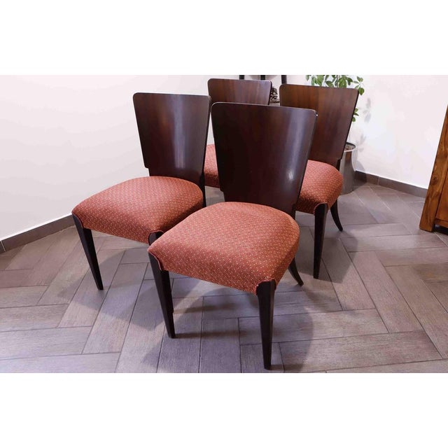 Mid-Century Modern H-214 Lollipop Dining Chairs by Jindřich Halabala for Up Závody, 1930s, Set of 4 For Sale - Image 3 of 11