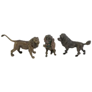 Vienna Bronzes of a Dog, Poodle and Lion - Set of 3