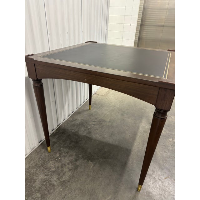 Fine Arts Furniture Co. Vintage Leather Top Game & Card Dining Table by Fine Arts Furniture Co. For Sale - Image 4 of 10