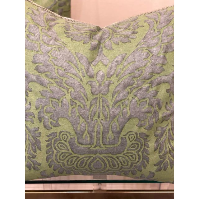 Green Fourtuny Pillows- a Pair For Sale In Little Rock - Image 6 of 7