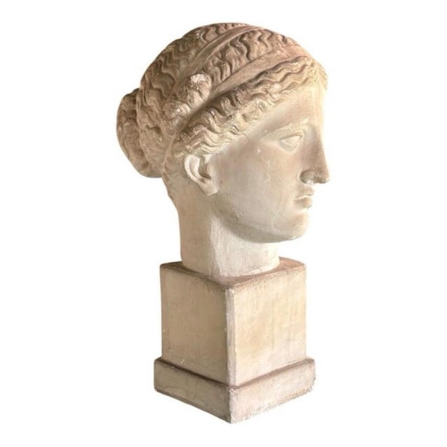 Greco-Roman Artist, Female Bust, 1960, Plaster For Sale - Image 3 of 7