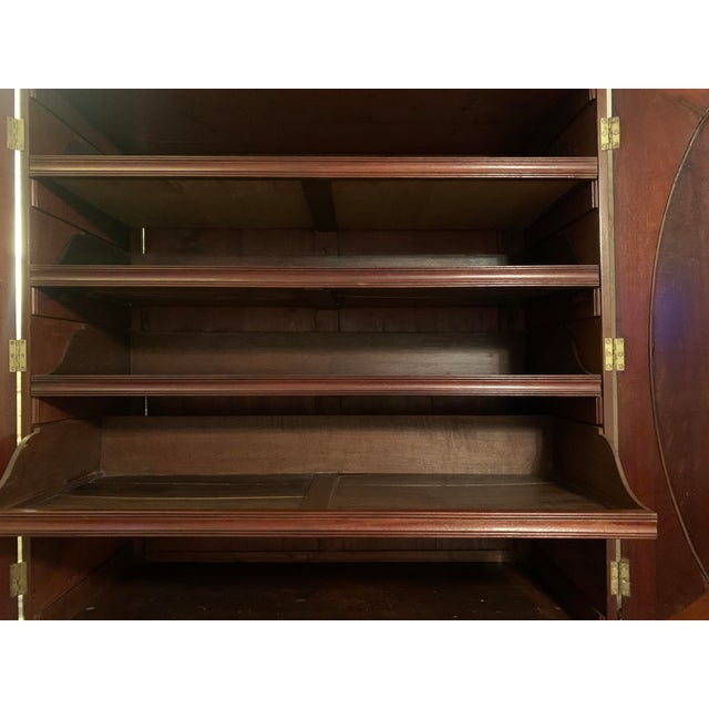 18th C English Hepplewhite Mahogany and Satinwood Inlaid Linen Press, Circa 1780 For Sale - Image 10 of 11