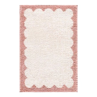 Fossay Shag Machine Woven Rug Rose 2x3 For Sale
