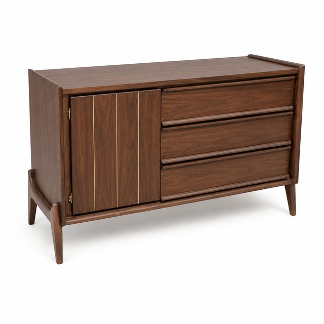 1960s Mid Century Walnut Dresser For Sale - Image 5 of 6