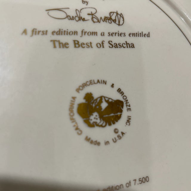 Sascha Brastoff Vintage Sascha Brastoff Plate Decorated With Transfer Printed Decal Over Porcelain For Sale - Image 4 of 13