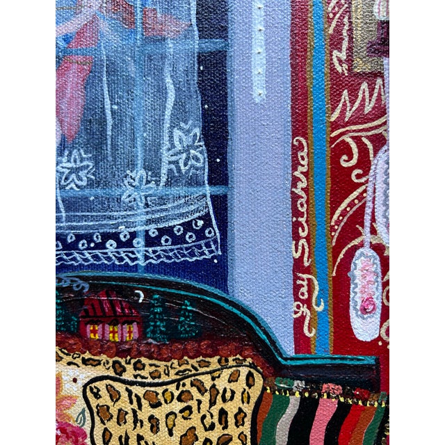 Original Painting of Interior With Angel by Fay Sciarra For Sale - Image 4 of 6