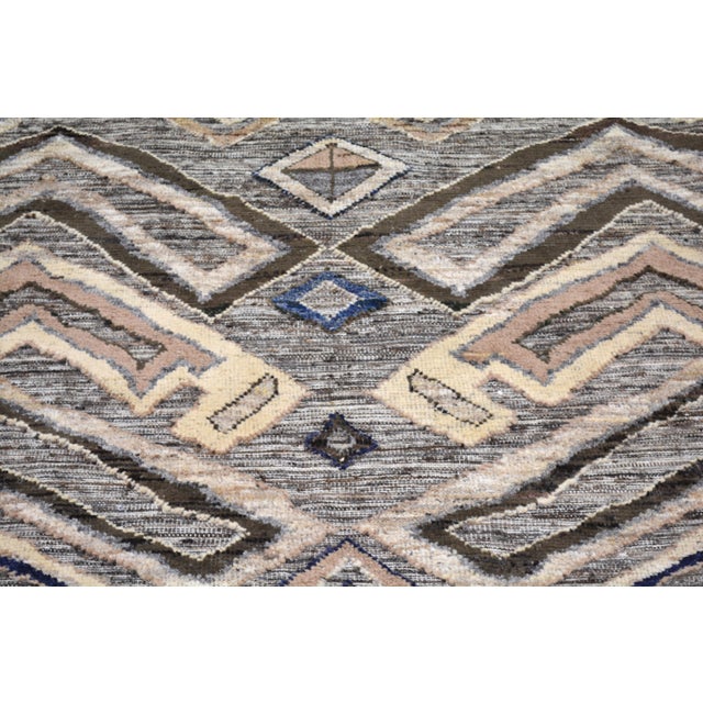 Moroccan Hand Knotted Wool Rug, 9'10''x14' For Sale - Image 4 of 6