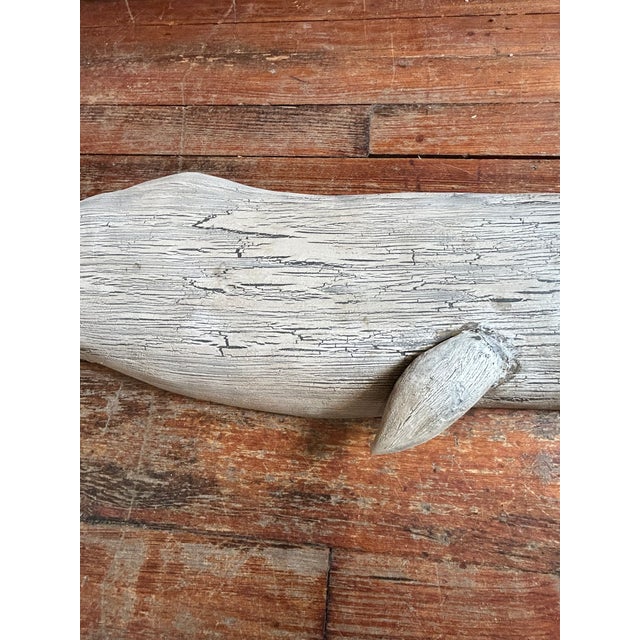 Large Hand Carved & Painted Wall Sculpture of a Whale For Sale - Image 4 of 13