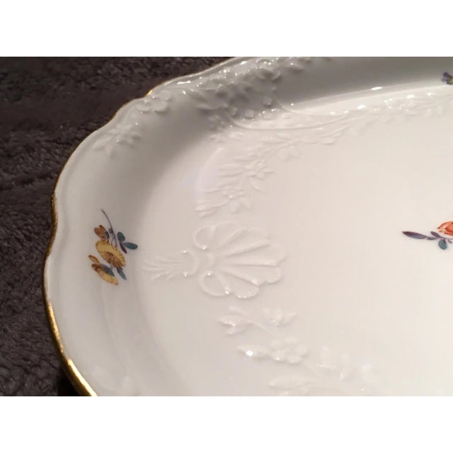 Meissen Porcelain Mid 20th Century Meissen Porcelain Plate With Floral Theme For Sale - Image 4 of 8