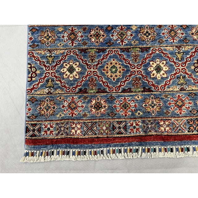Red Red and Blue Khorjin Saddlebag Design Wool Rug - 4'11" X 6'6" For Sale - Image 8 of 10