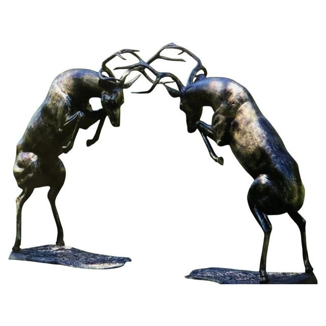 2000 - 2009 Life-Size Leaping Stag Garden Sculpture in Bronzed Cast and Aluminium For Sale - Image 5 of 5