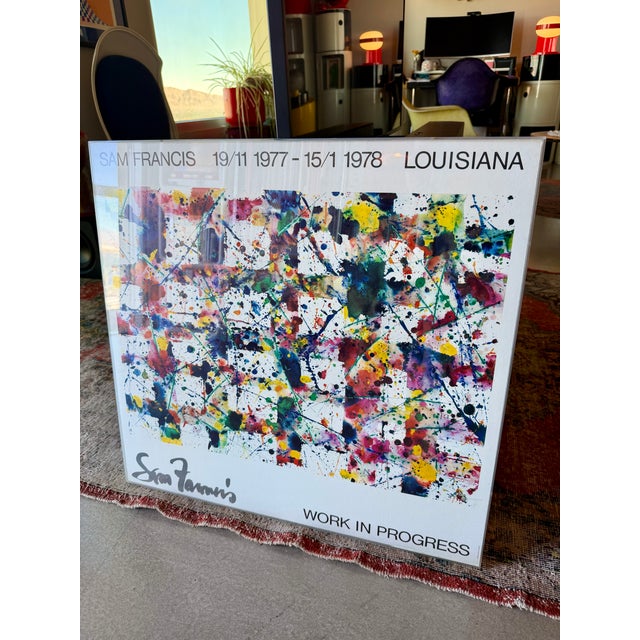 Sam Francis 1977 Louisiana Museum Exhibition Poster Custom Acrylic Box Frame Jerry Solomon Munn Denmark For Sale - Image 12 of 18