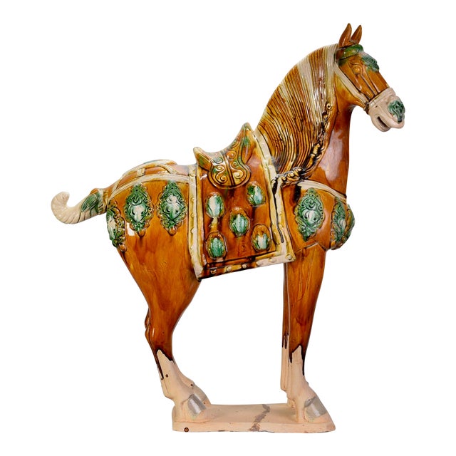 Large Chinese Ceramic Tang Horse Chairish