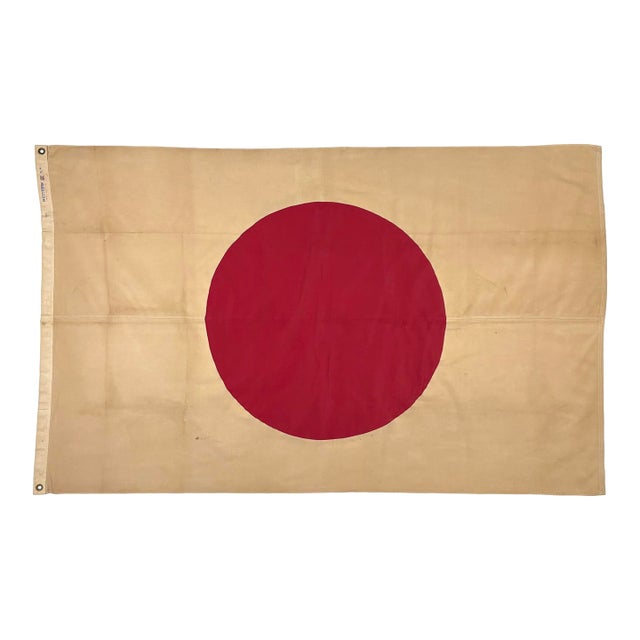 Large Vintage Cotton Sewn Flag of Japan For Sale