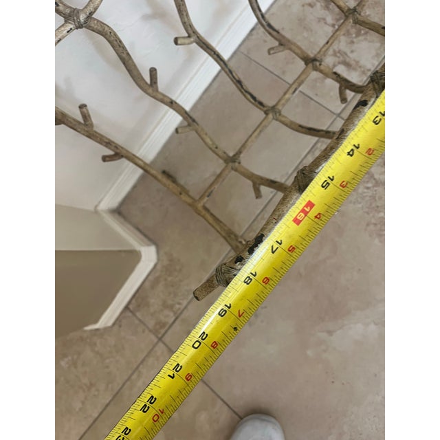Metal Brutalist Gold Twig Branch Iron Fireplace Log Holder - Magazine Newspaper Rack For Sale - Image 7 of 12