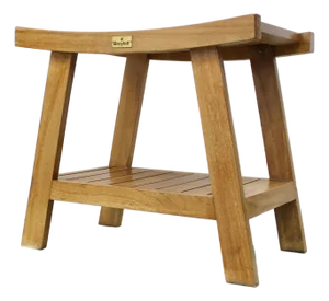 Vintage Broyhill Solid Teak Stool Small Bench