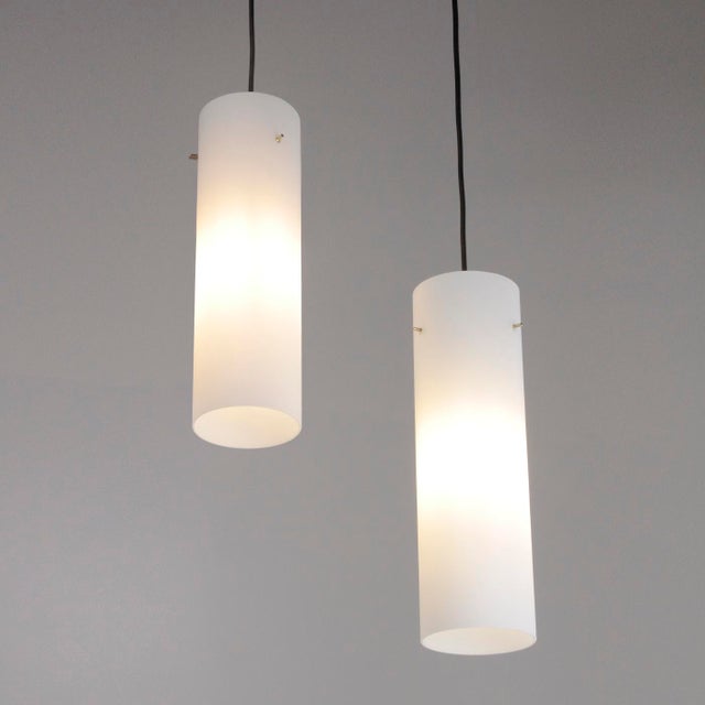 Glass Glass Pendant Lamps, 1960s, Set of 2 For Sale - Image 7 of 12