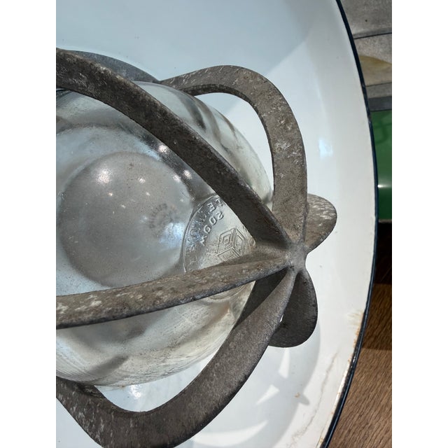 Green Vintage Crouse-Hinds Green Porcelain Enamel Explosion-Proof Industrial Pendant Lights, Circa 1950s - Set of Three For Sale - Image 8 of 12