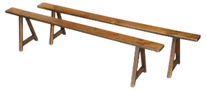 Set of Antique Victorian Fruitwood Trestle Benches for Long Dining Tables