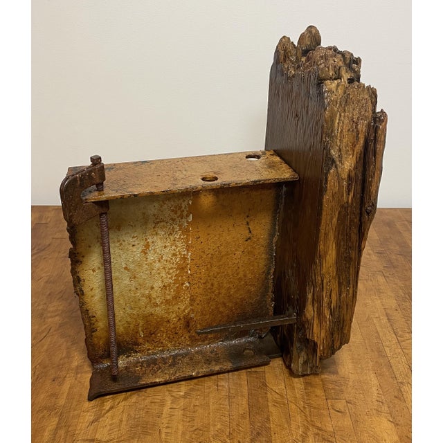 Wood Vintage Mid-Century Modern Steel Beam and Driftwood Sculpture - Circa 1950’s For Sale - Image 7 of 18