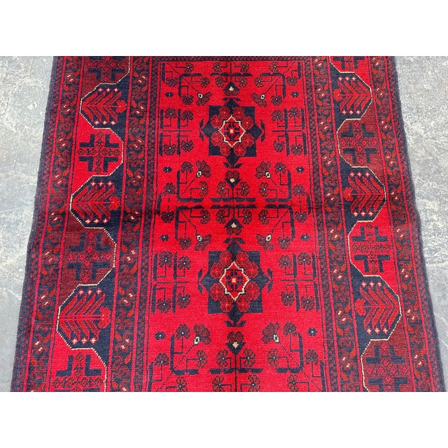 Islamic Afghan Hand Knotted Tribal Turkomen Rug For Sale - Image 3 of 8