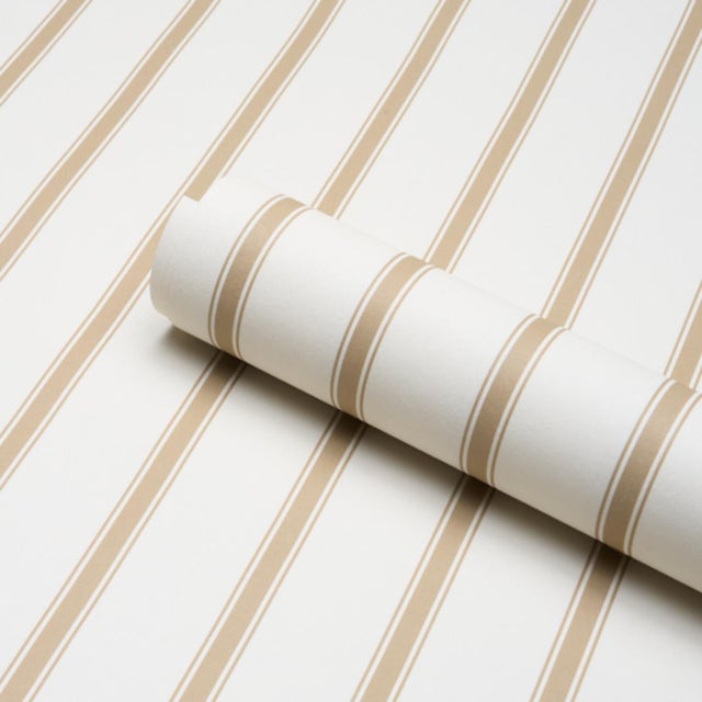 Schumacher Schumacher Westerly Stripe Wallcovering In Wheat For Sale - Image 4 of 6
