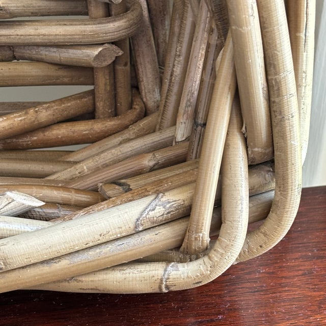 Wood Late-20th Century Thick Willow Storage Tray Basket For Sale - Image 7 of 11