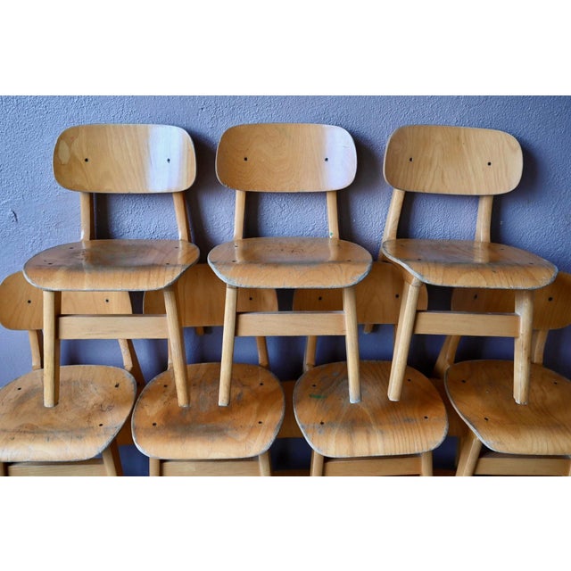Vintage Children's Chair in Wood and Molded Plywood, 1970s For Sale - Image 12 of 14
