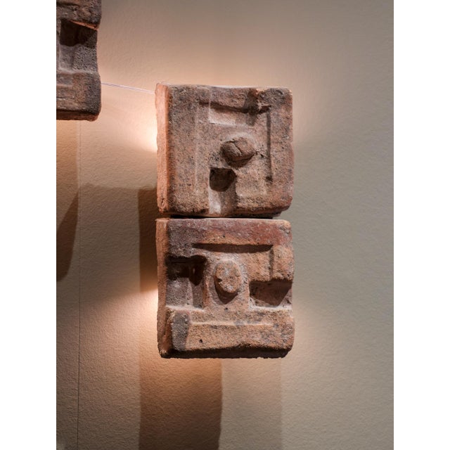 Vintage Brutalist Terracotta Wall Lights by Georges Jouve, 1950s, Set of 5 For Sale - Image 6 of 7