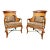 A Beautiful Pair of Mid 20th Century Vintage Ethan Allen Design Bermuda Rattan Armchairs With Carved Detailsetails For Sale