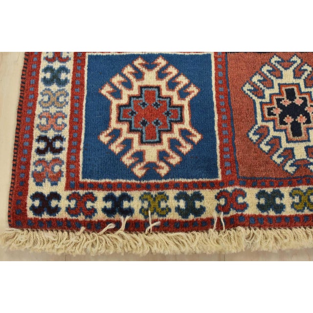 Yalameh Rug 1’9” X 2’10” Multicolor Wool Vintage Tribal Hand-Knotted Carpet For Sale In Philadelphia - Image 6 of 8