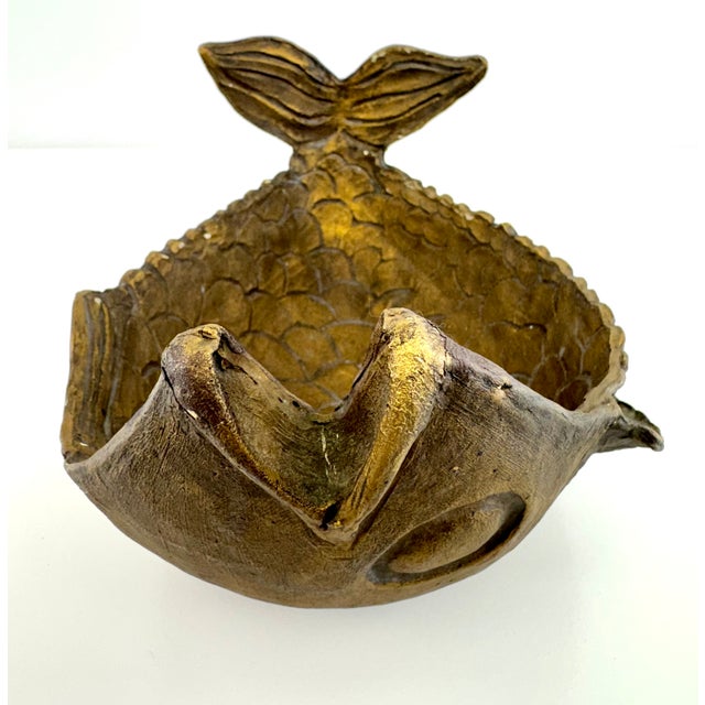 Vintage Rustic Art Carved Fish Catchall Bowl For Sale - Image 10 of 12